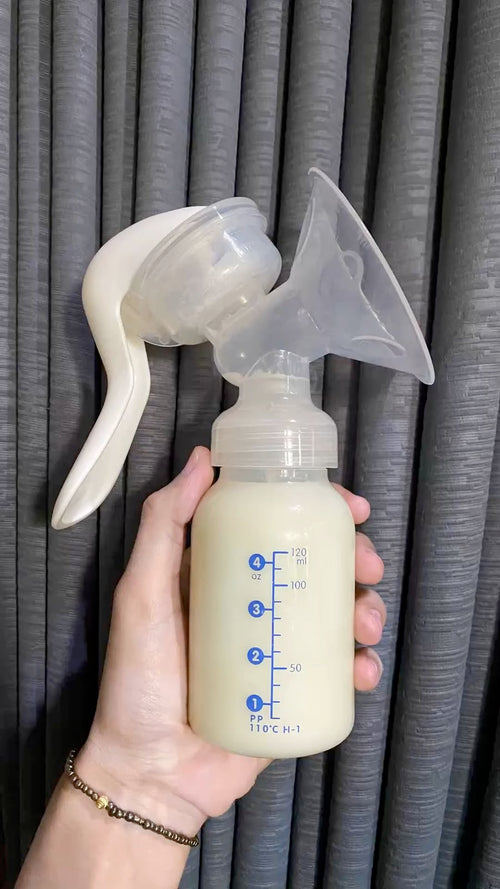 Manual Breast Pump – BPA Free Milk Breast Feeding Pump with 150ml Baby Feeding Bottle