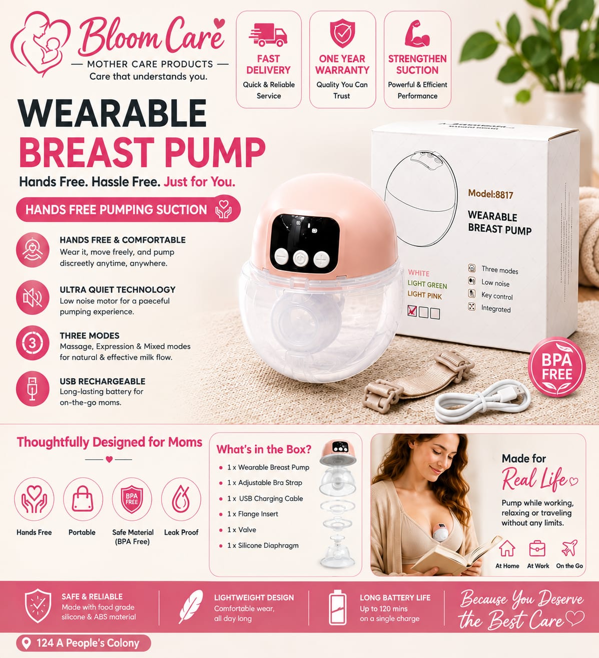 Wearable Breast Pump Rechargable